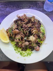 fried fish with lemon