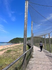 walking on the bridge