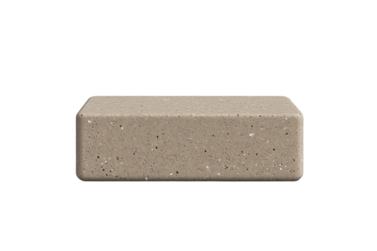 Grey and white stone slab with a few specks of color, isolated