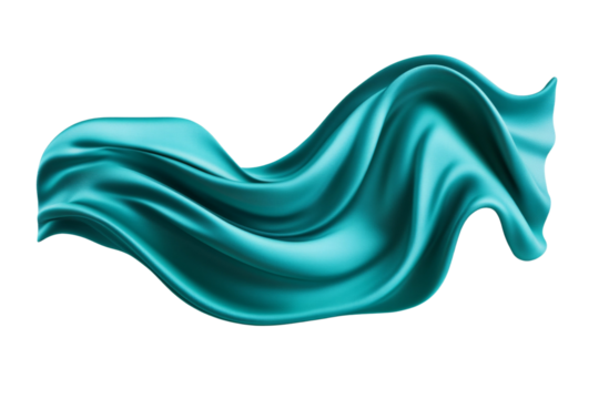 Blue fabric with a wave pattern, isolated
