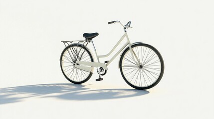 Fototapeta premium White Vintage Bicycle with a Simple Design on a Plain Background