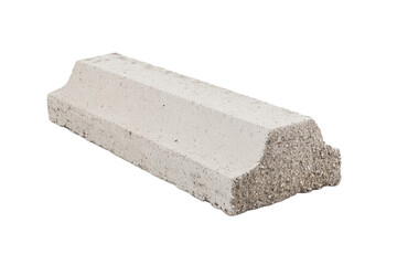 Long, thin, white block of concrete, isolated