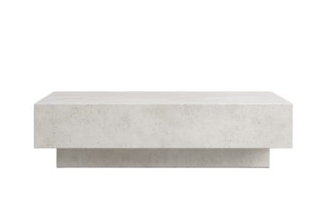 White coffee table with a grey base and a grey top, isolated