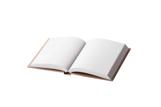 Book is open to a blank page, isolated