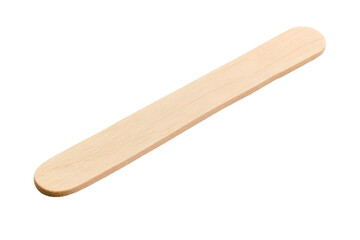 Wooden stick is shown on a white background, isolated