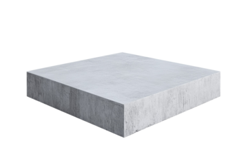 Gray concrete slab with a square shape, isolated