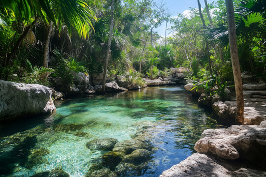 Senote natural sprin in tulum mexico