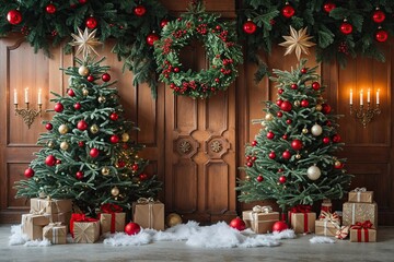 Elegant Yuletide Decor Background for Joyful Celebration Settings