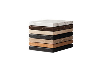 Stack of different colored tiles, isolated