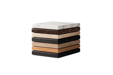 Stack of different colored tiles, isolated
