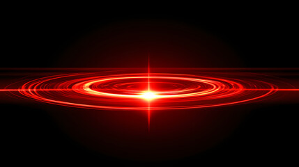 Obraz premium Radiant light burst: bright red light bursting from a central ring with light streaks, abstract background. Magnetic Light Resonance. Illustration