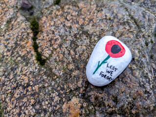 A Remembrance Stone That Has Been Painted To Leave In Random Locations For People To Find