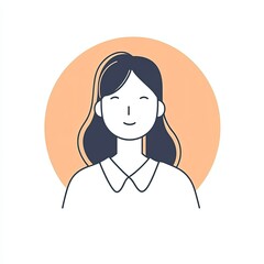 employee icon, a simple line drawing, flat design style, pastel colors, white background