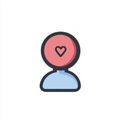 follow icon, a simple line drawing, flat design style, pastel colors, white background