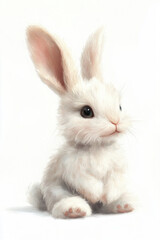 Obraz premium white rabbit on white background