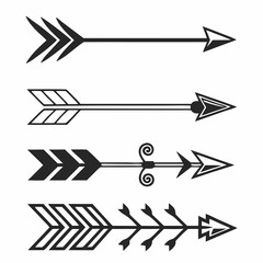 set of black arrows and directions and signals