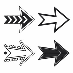 set of black arrows and directions and signals