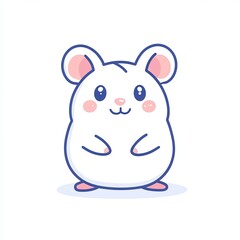 Naklejka premium hamster, a simple line drawing, flat design style, pastel colors, white background