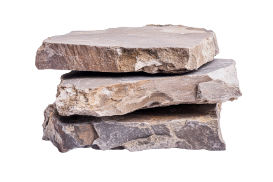 Three large rocks stacked on top of each other, isolated