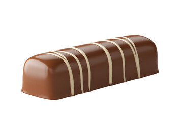 Obraz premium Chocolate bar with white stripes on it, isolated