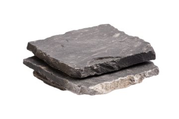 Gray stone slab is on a white background, isolated