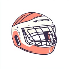 Naklejka premium hockey helmet, a simple line drawing, flat design style, pastel colors, white background