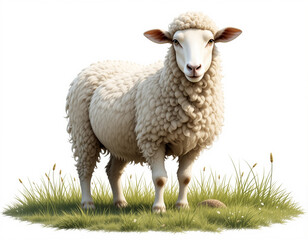 Naklejka premium Fluffy Friend: Sheep