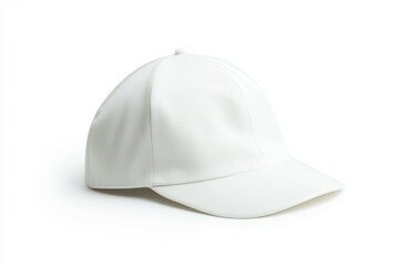 Fototapeta premium White baseball cap with a white brim