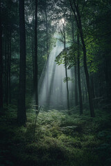 Obraz premium fog in the forest