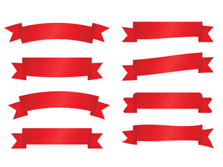 Red Ribbons banner collection.Vector illustration
