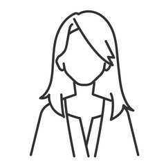 線画で描かれた女性社員のシンプルなアイコン