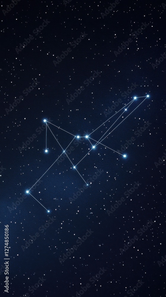 Canvas Prints sagittarius constellation depicted with connected lines against a starry sky