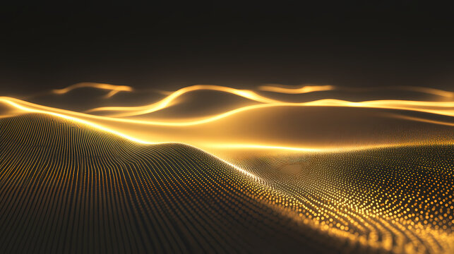 Minimalist parallel fiber optic lines emitting a smooth, even glow. Glowing Parallel Dimensions. Illustration