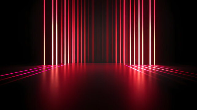 Minimalist parallel fiber optic lines emitting a smooth, even glow. Glowing Parallel Dimensions. Illustration