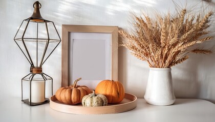 Autumn Still Life Vibrant Harvest Scene with Rustic Textures and Rich Hues in a Cozy Fall Cabin, Evoking a Sense of Warmth and Comfort Amidst the Cooling Weather