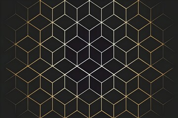 Abstract Geometric Gold Cube Pattern Background Design Texture