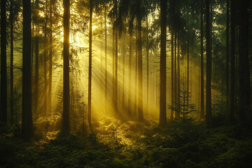 Obraz premium sunrise in the forest