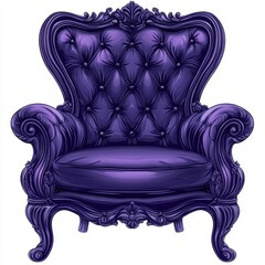 Elegant Purple Baroque Armchair Vintage Luxury Upholstered Furniture Classic Design