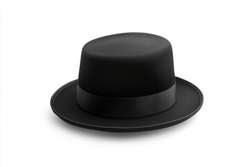 Black hat with a black ribbon around it