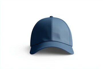 Fototapeta premium Blue baseball cap is sitting on a white background