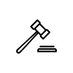Gavel icon vector illustration. judge gavel sign and symbol. law icon. auction hammer