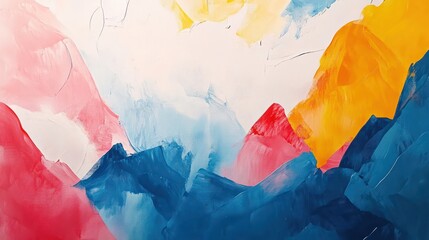 Obraz premium Vibrant Hues: An Abstract Mountain Landscape