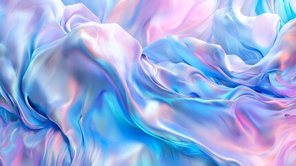 Fototapeta premium Abstract iridescent fabric folds, pastel colors