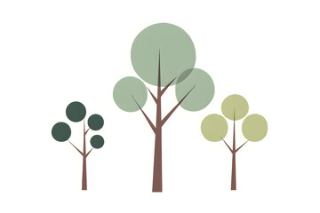 Abstract Green Tree Graphics for Natural Resource Management, Sustainable Development, and Eco-Friendly Business Use