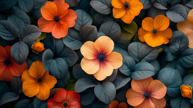 Flores Vibrantes en un Fondo Oscuro