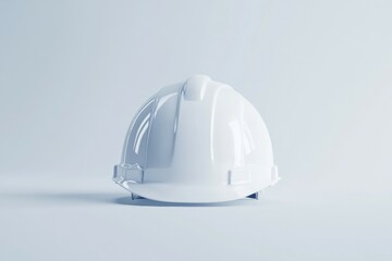 Fototapeta premium White hard hat is sitting on a white surface