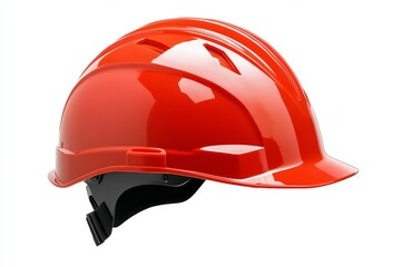 Fototapeta premium Red hard hat with a black visor