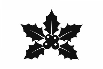 a christmas holly silhouette