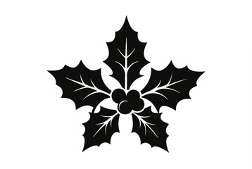 a christmas holly silhouette