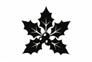 a christmas holly silhouette